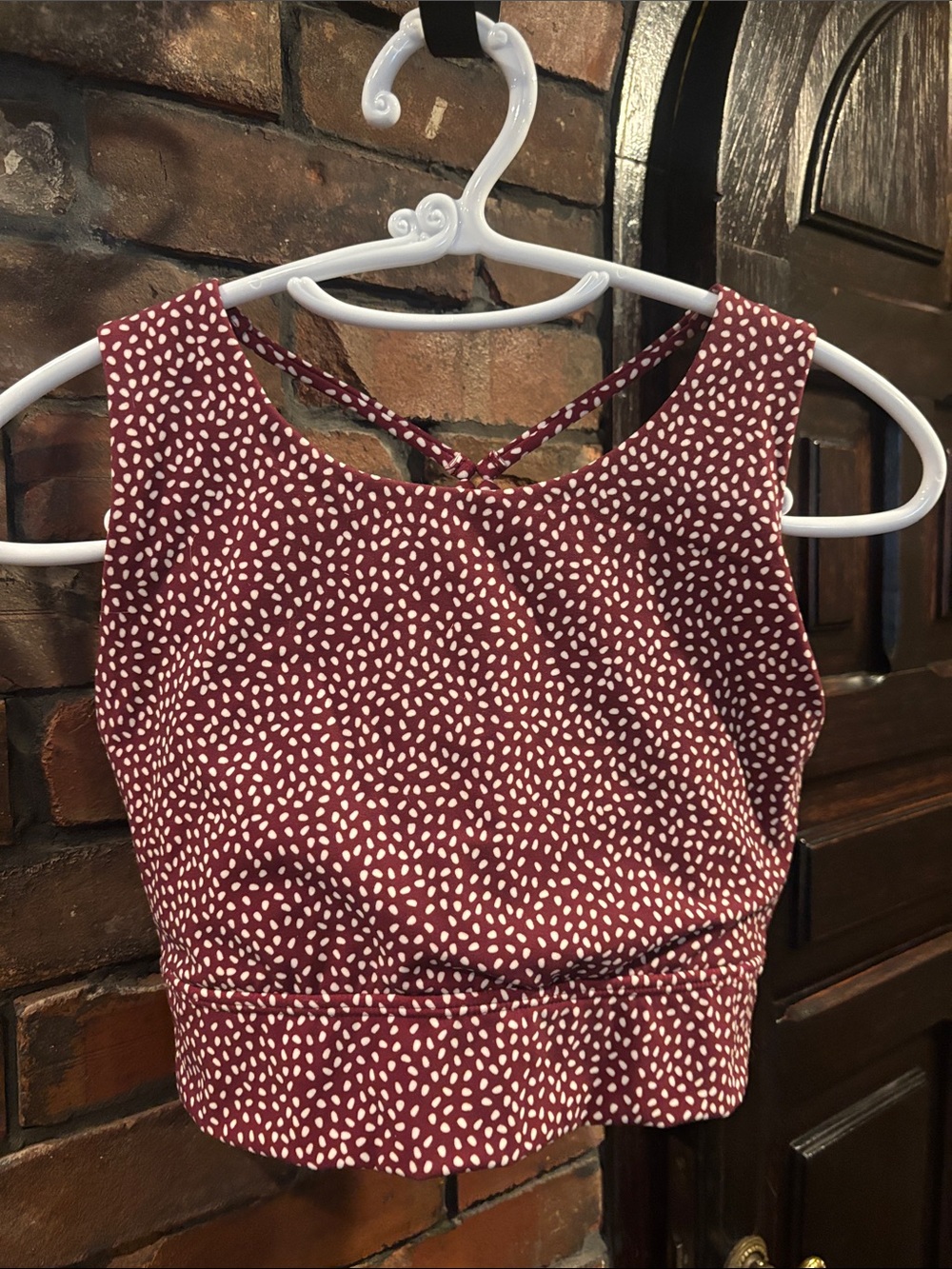 Buffbunny Burgundy Polka-Dot Crop Tank Top - Stylish Sleeveless